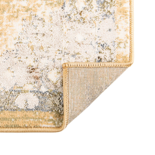 Yellow 2' x 8' Highbury Runner Area Rug 60% Polypropylene & 40% Polyester With Jute Backing Vintage Distressed Traditional Carpet for Sale at Rug Engine