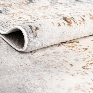 Ivory Gray 5' 3 x 8' Highbury Oval Area Rug 60% Polypropylene & 40% Polyester With Jute Backing Vintage Distressed Traditional Carpet for Sale at Rug Engine