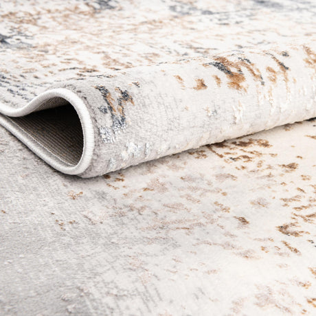 Ivory Gray 5' 3 x 8' Highbury Oval Area Rug 60% Polypropylene & 40% Polyester With Jute Backing Vintage Distressed Traditional Carpet for Sale at Rug Engine