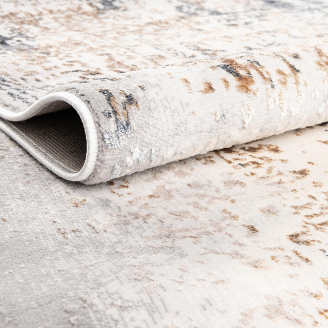 Ivory Gray 5' 3 x 8' Highbury Oval Area Rug 60% Polypropylene & 40% Polyester With Jute Backing Vintage Distressed Traditional Carpet for Sale at Rug Engine
