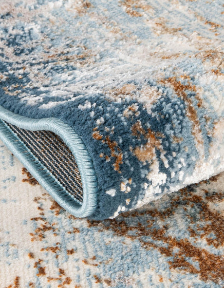 Blue 5' 3 x 8' Highbury Oval Area Rug 60% Polypropylene & 40% Polyester With Jute Backing Vintage Distressed Traditional Carpet for Sale at Rug Engine