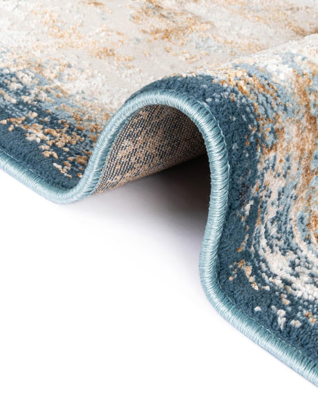 Blue 5' 3 x 8' Highbury Oval Area Rug 60% Polypropylene & 40% Polyester With Jute Backing Vintage Distressed Traditional Carpet for Sale at Rug Engine