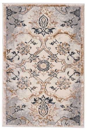 Ivory Gray 2' x 3' Highbury Rectangle Area Rug 60% Polypropylene & 40% Polyester With Jute Backing Vintage Distressed Traditional Carpet for Sale at Rug Engine