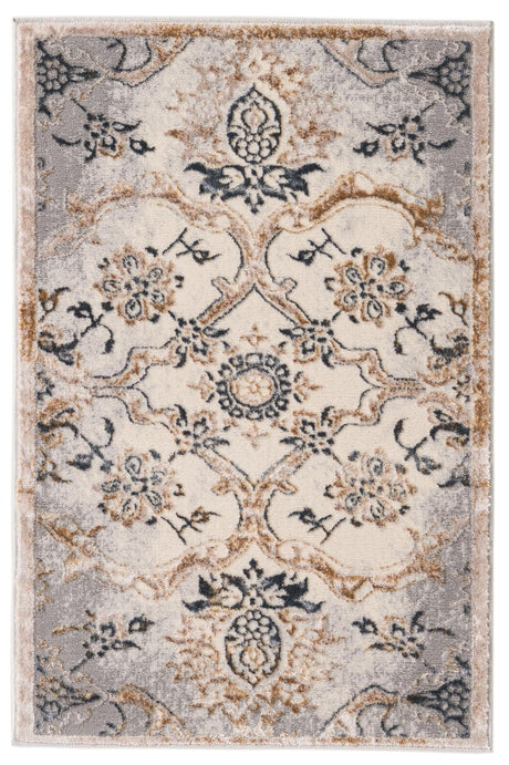 Ivory Gray 2' x 3' Highbury Rectangle Area Rug 60% Polypropylene & 40% Polyester With Jute Backing Vintage Distressed Traditional Carpet for Sale at Rug Engine