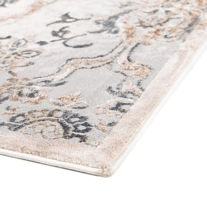 Ivory Gray 5' 3 x 5' 3 Highbury Octagon Area Rug 60% Polypropylene & 40% Polyester With Jute Backing Vintage Distressed Traditional Carpet for Sale at Rug Engine
