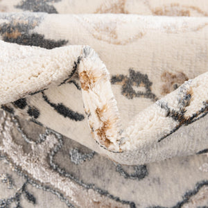 Ivory Gray 5' 3 x 5' 3 Highbury Octagon Area Rug 60% Polypropylene & 40% Polyester With Jute Backing Vintage Distressed Traditional Carpet for Sale at Rug Engine