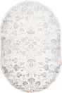 Ivory Gray 5' 3 x 8' Highbury Oval Area Rug 60% Polypropylene & 40% Polyester With Jute Backing Vintage Distressed Traditional Carpet for Sale at Rug Engine