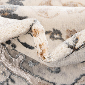 Ivory Gray 5' 3 x 8' Highbury Oval Area Rug 60% Polypropylene & 40% Polyester With Jute Backing Vintage Distressed Traditional Carpet for Sale at Rug Engine
