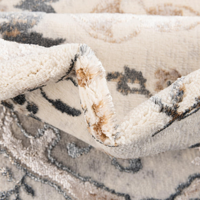 Ivory Gray 7' 10 x 10' Highbury Oval Area Rug 60% Polypropylene & 40% Polyester With Jute Backing Vintage Distressed Traditional Carpet for Sale at Rug Engine