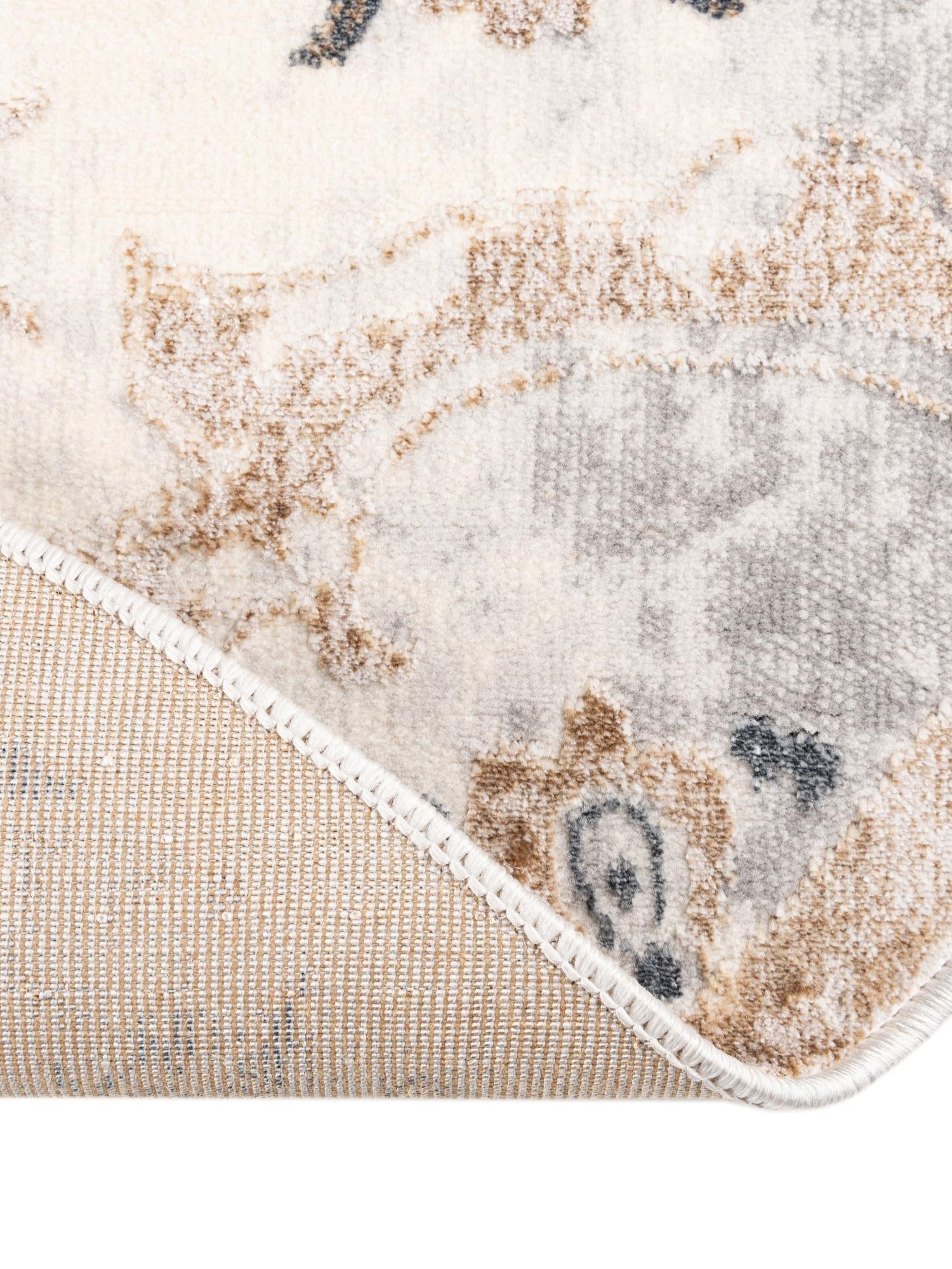 Ivory Gray 7' 10 x 10' Highbury Oval Area Rug 60% Polypropylene & 40% Polyester With Jute Backing Vintage Distressed Traditional Carpet for Sale at Rug Engine