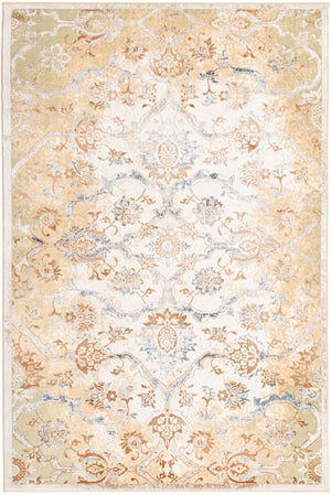 Yellow 5' 3 x 8' Highbury Rectangle Area Rug 60% Polypropylene & 40% Polyester With Jute Backing Vintage Distressed Traditional Carpet for Sale at Rug Engine