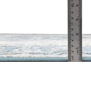Blue 7' 10 x 7' 10 Highbury Octagon Area Rug 60% Polypropylene & 40% Polyester With Jute Backing Vintage Distressed Traditional Carpet for Sale at Rug Engine