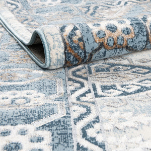 Blue 7' 10 x 7' 10 Highbury Octagon Area Rug 60% Polypropylene & 40% Polyester With Jute Backing Vintage Distressed Traditional Carpet for Sale at Rug Engine