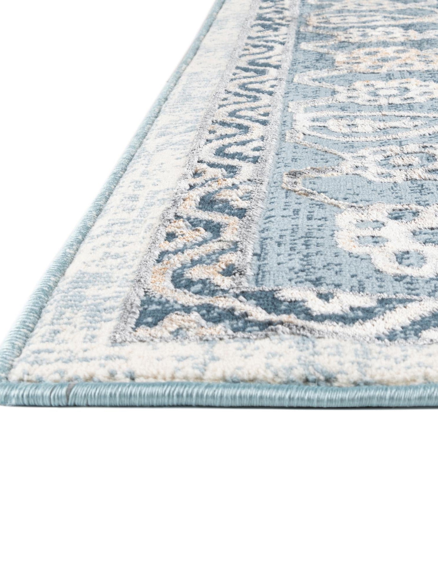 Blue 5' 3 x 5' 3 Highbury Octagon Area Rug 60% Polypropylene & 40% Polyester With Jute Backing Vintage Distressed Traditional Carpet for Sale at Rug Engine