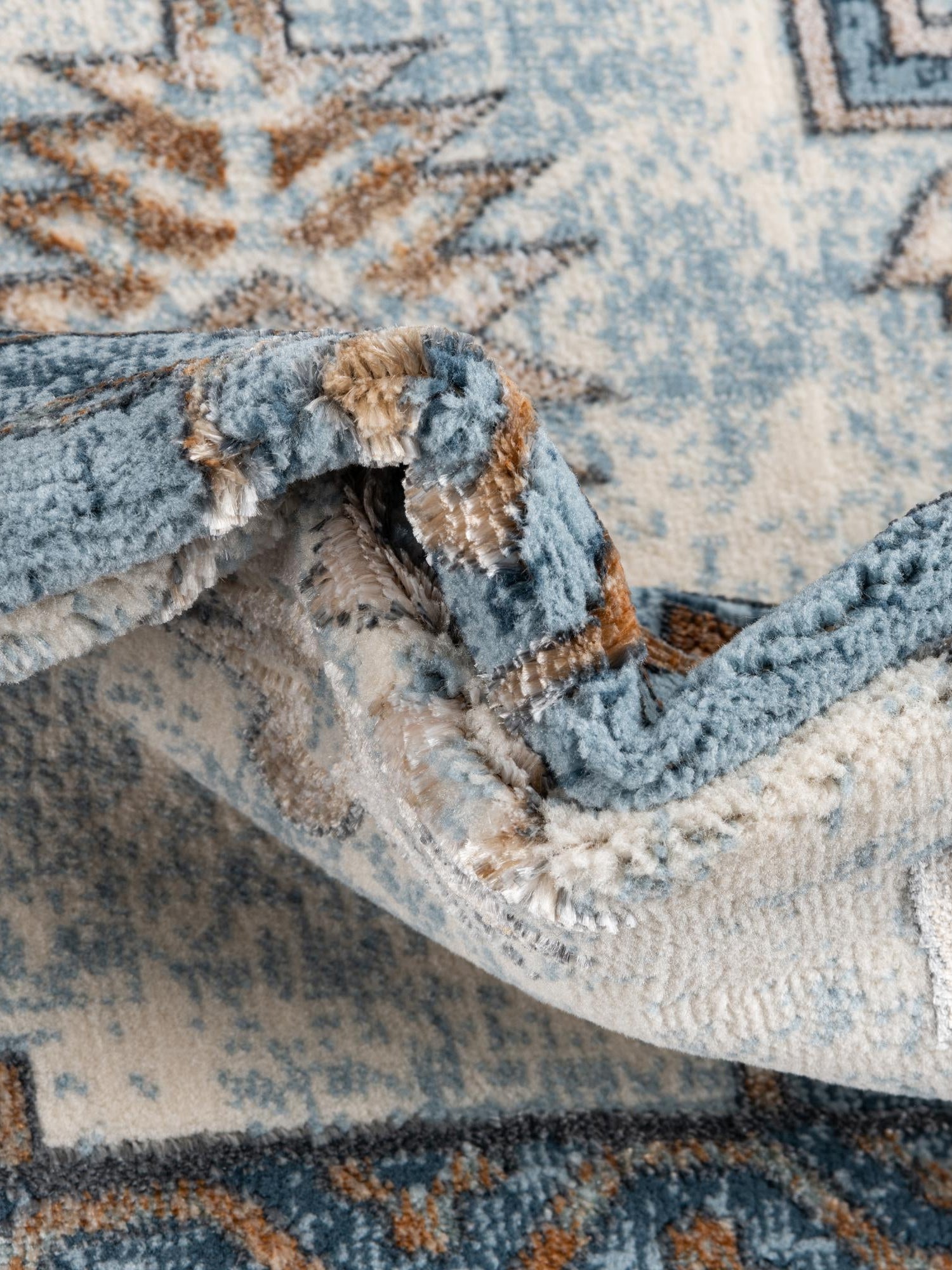 Blue 5' 3 x 5' 3 Highbury Octagon Area Rug 60% Polypropylene & 40% Polyester With Jute Backing Vintage Distressed Traditional Carpet for Sale at Rug Engine