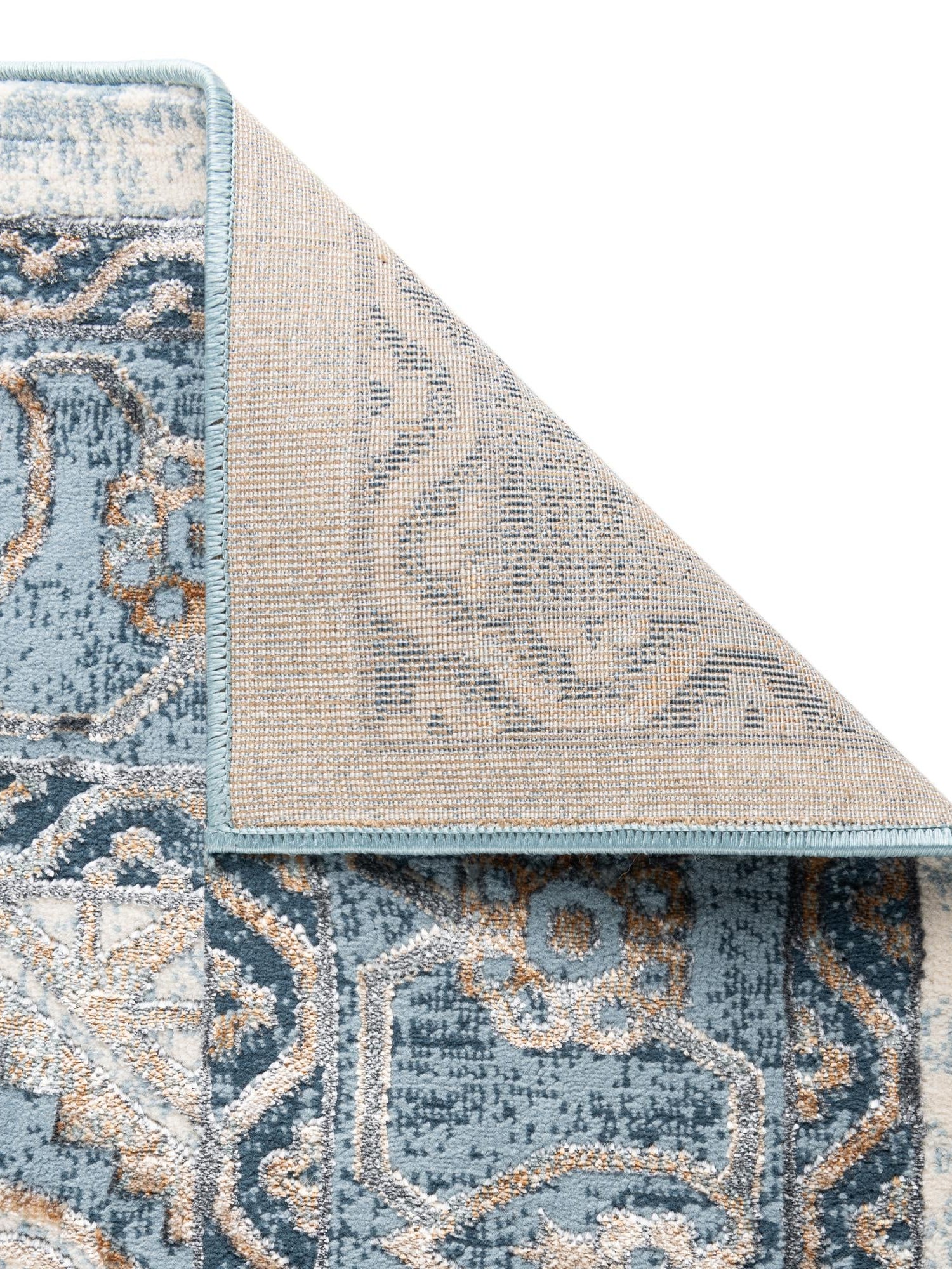 Blue 5' 3 x 5' 3 Highbury Octagon Area Rug 60% Polypropylene & 40% Polyester With Jute Backing Vintage Distressed Traditional Carpet for Sale at Rug Engine