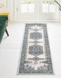 Blue 2' x 6' Highbury Runner Area Rug 60% Polypropylene & 40% Polyester With Jute Backing Vintage Distressed Traditional Carpet for Sale at Rug Engine