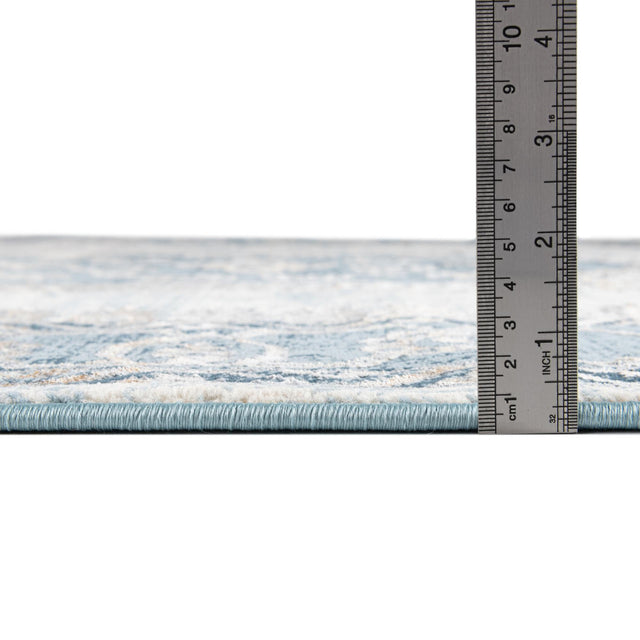 Blue 2' x 6' Highbury Runner Area Rug 60% Polypropylene & 40% Polyester With Jute Backing Vintage Distressed Traditional Carpet for Sale at Rug Engine