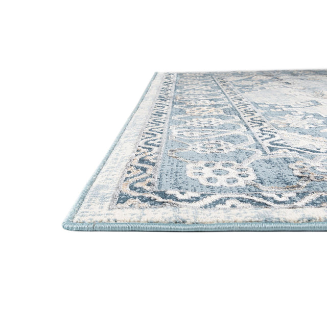 Blue 2' x 8' Highbury Runner Area Rug 60% Polypropylene & 40% Polyester With Jute Backing Vintage Distressed Traditional Carpet for Sale at Rug Engine