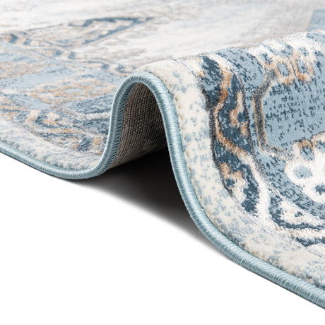 Blue 2' x 6' Highbury Runner Area Rug 60% Polypropylene & 40% Polyester With Jute Backing Vintage Distressed Traditional Carpet for Sale at Rug Engine