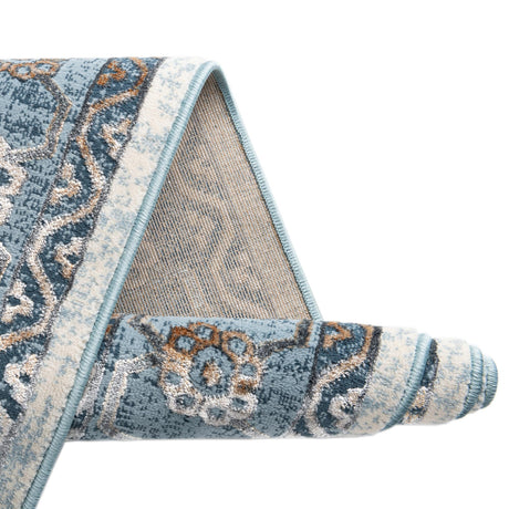 Blue 2' x 6' Highbury Runner Area Rug 60% Polypropylene & 40% Polyester With Jute Backing Vintage Distressed Traditional Carpet for Sale at Rug Engine