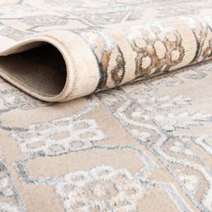 Ivory 7' 10 x 10' Highbury Oval Area Rug 60% Polypropylene & 40% Polyester With Jute Backing Vintage Distressed Traditional Carpet for Sale at Rug Engine