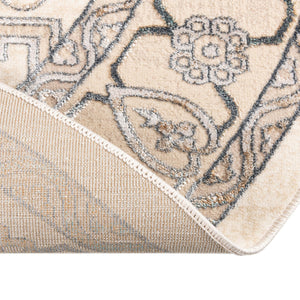 Ivory 7' 10 x 10' Highbury Oval Area Rug 60% Polypropylene & 40% Polyester With Jute Backing Vintage Distressed Traditional Carpet for Sale at Rug Engine