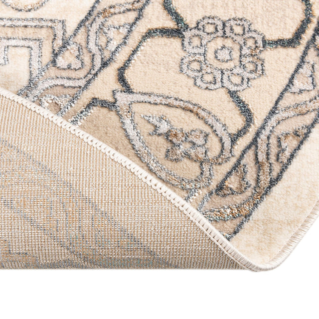 Ivory 7' 10 x 10' Highbury Oval Area Rug 60% Polypropylene & 40% Polyester With Jute Backing Vintage Distressed Traditional Carpet for Sale at Rug Engine