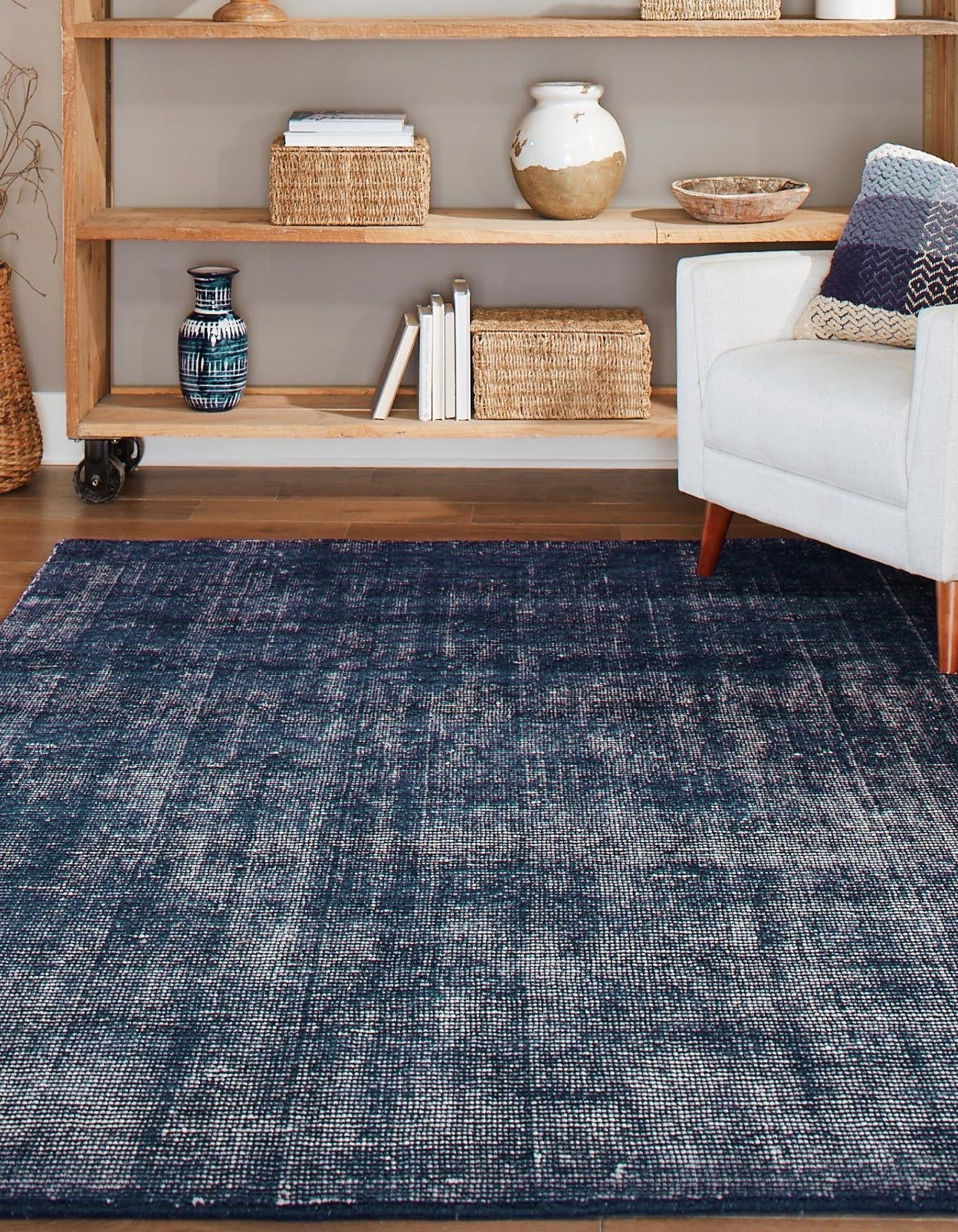 Blueberry 7' 10 x 10' Jill Zarin English Manor Rectangle Area Rug 100% Premium Natural Wool Handwoven Carpet for Living Rooms, Office Space, Bedrooms, Dorms for Sale at Rug Engine