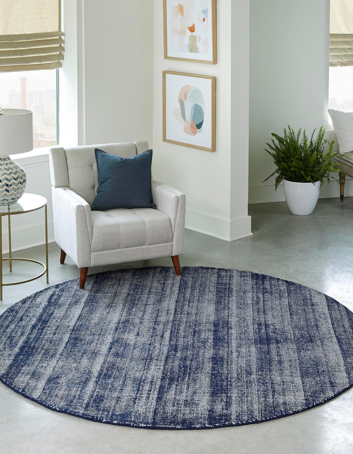 Blueberry 10' x 10' Jill Zarin English Manor Round Area Rug 100% Premium Natural Wool Handwoven Carpet for Living Rooms, Office Space, Bedrooms, Dorms for Sale at Rug Engine