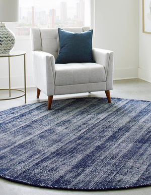 Blueberry 6' 11 x 6' 11 Jill Zarin English Manor Round Area Rug 100% Premium Natural Wool Handwoven Carpet for Living Rooms, Office Space, Bedrooms, Dorms for Sale at Rug Engine