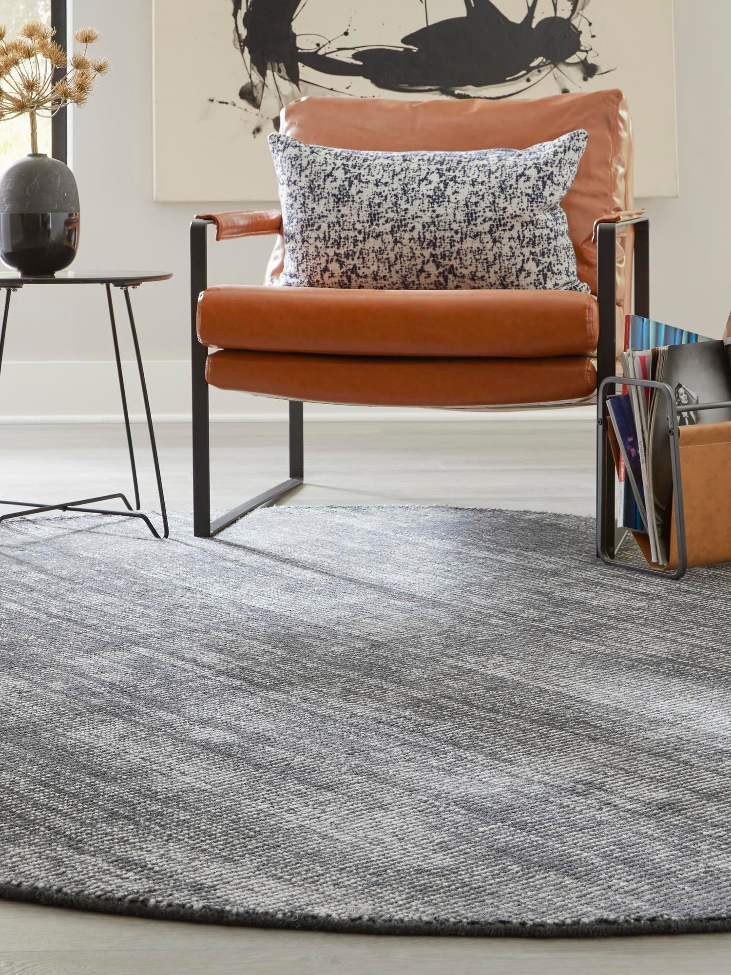 Earl Grey 5' 3 x 5' 3 Jill Zarin English Manor Round Area Rug 100% Premium Natural Wool Handwoven Carpet for Living Rooms, Office Space, Bedrooms, Dorms for Sale at Rug Engine