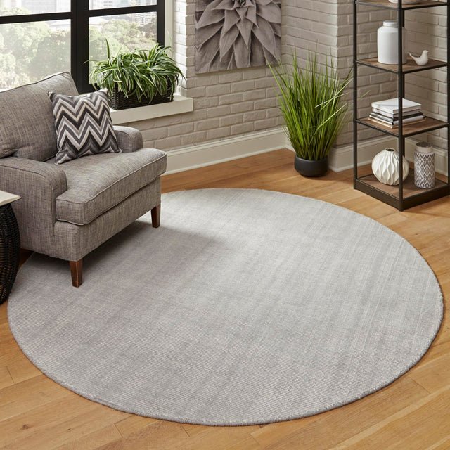 Grey Manor 4' 1 x 4' 1 Jill Zarin English Manor Round Area Rug 100% Premium Natural Wool Handwoven Carpet for Living Rooms, Office Space, Bedrooms, Dorms for Sale at Rug Engine