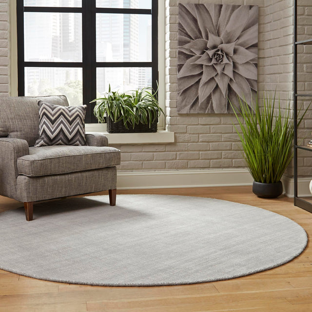 Grey Manor 6' 11 x 6' 11 Jill Zarin English Manor Round Area Rug 100% Premium Natural Wool Handwoven Carpet for Living Rooms, Office Space, Bedrooms, Dorms for Sale at Rug Engine