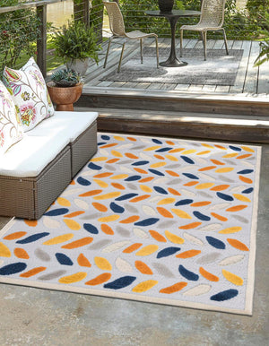 Gray 7' 10 x 10' Aruba Outdoor Rectangle Area Rug Weather Resistant for Patio, Deck, Terrace, Balcony, Porch for Sale at Rug Engine