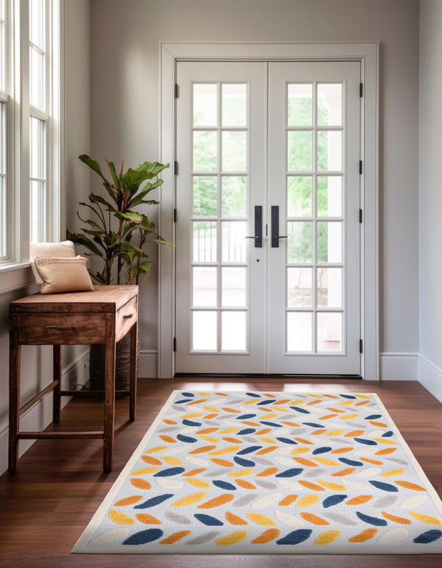 Gray 5' 3 x 8' Aruba Outdoor Rectangle Area Rug Weather Resistant for Patio, Deck, Terrace, Balcony, Porch for Sale at Rug Engine