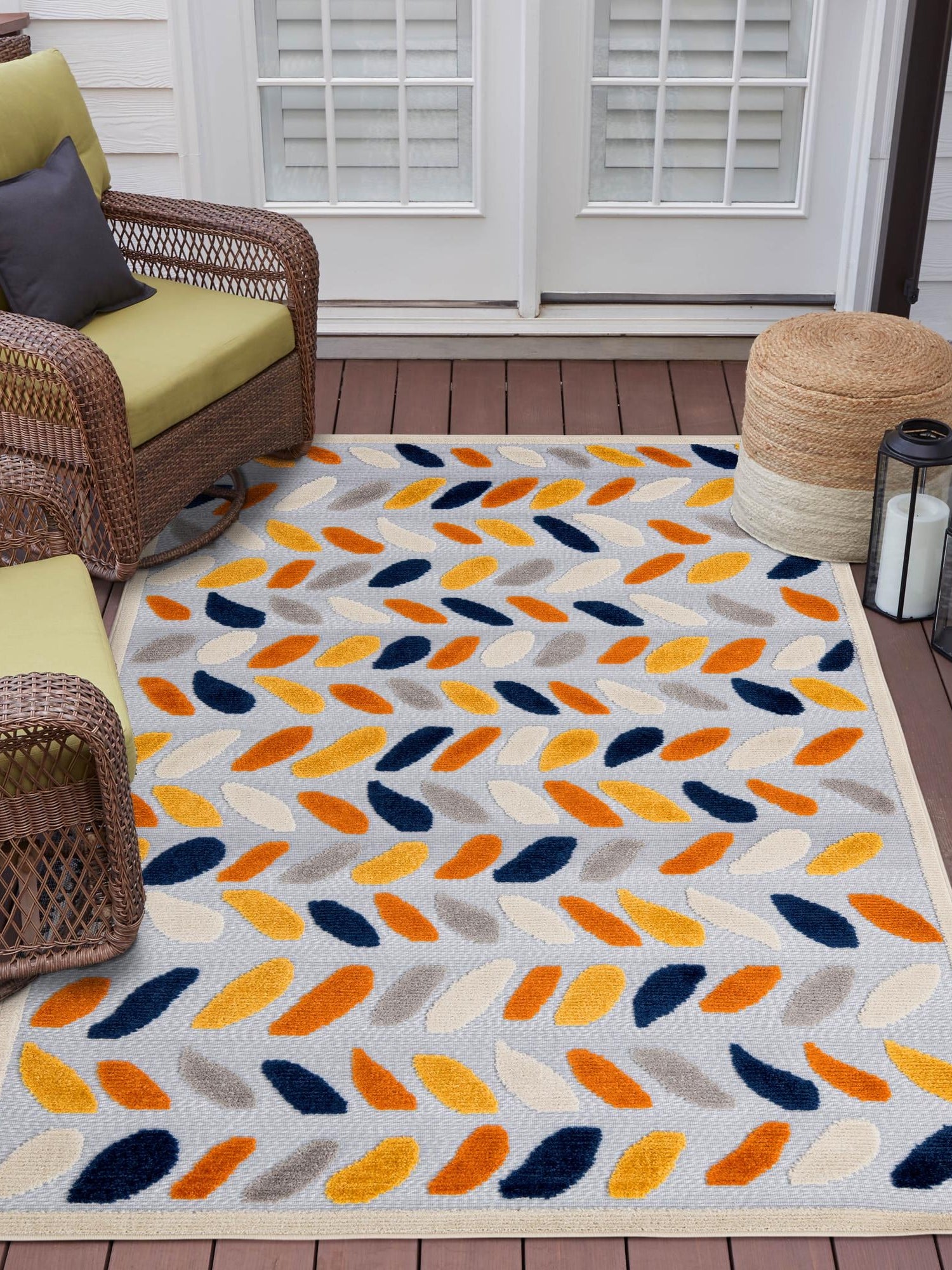 Gray 6' x 9' Aruba Outdoor Rectangle Area Rug Weather Resistant for Patio, Deck, Terrace, Balcony, Porch for Sale at Rug Engine