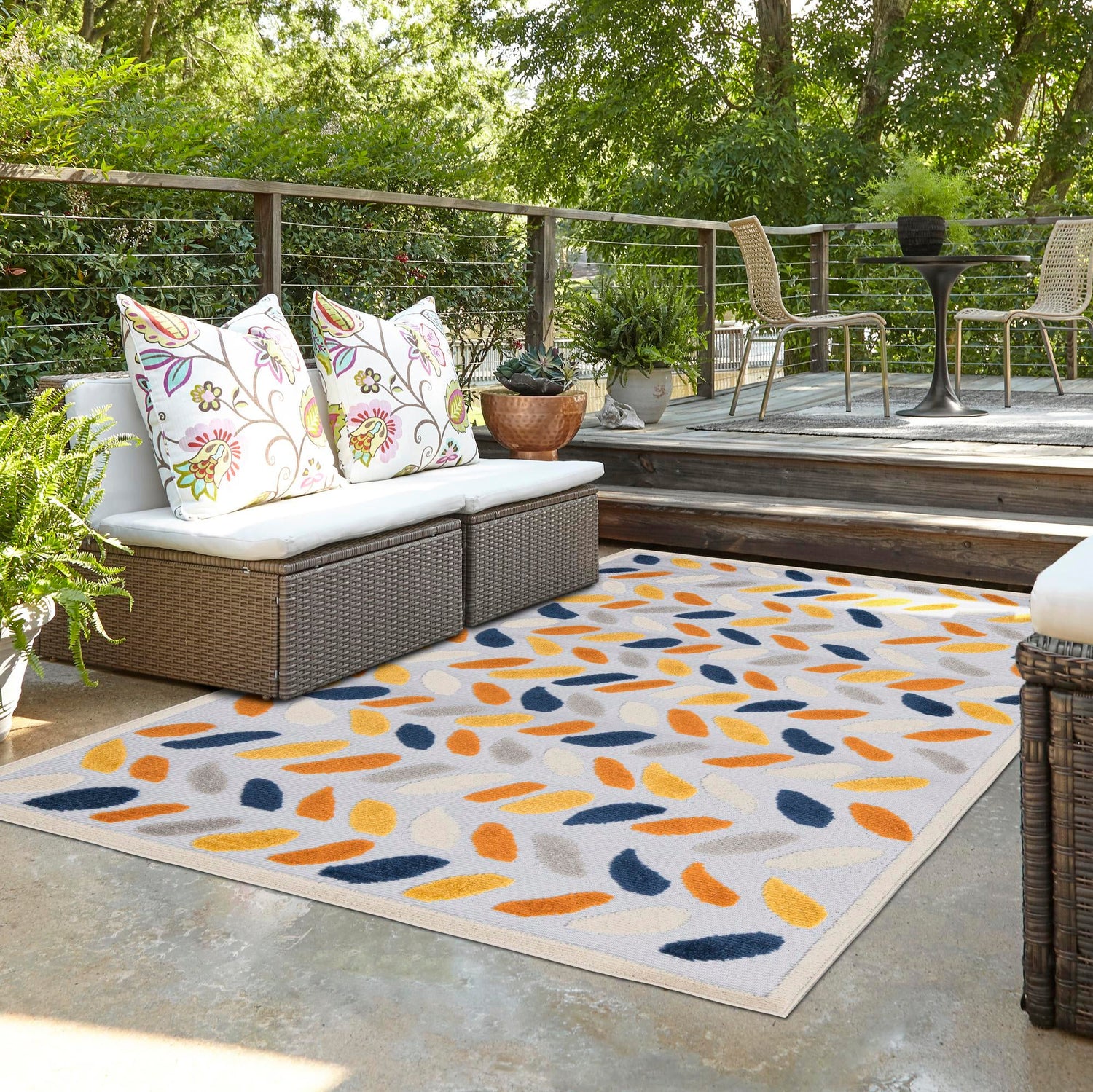 Gray 7' 10 x 10' Aruba Outdoor Rectangle Area Rug Weather Resistant for Patio, Deck, Terrace, Balcony, Porch for Sale at Rug Engine
