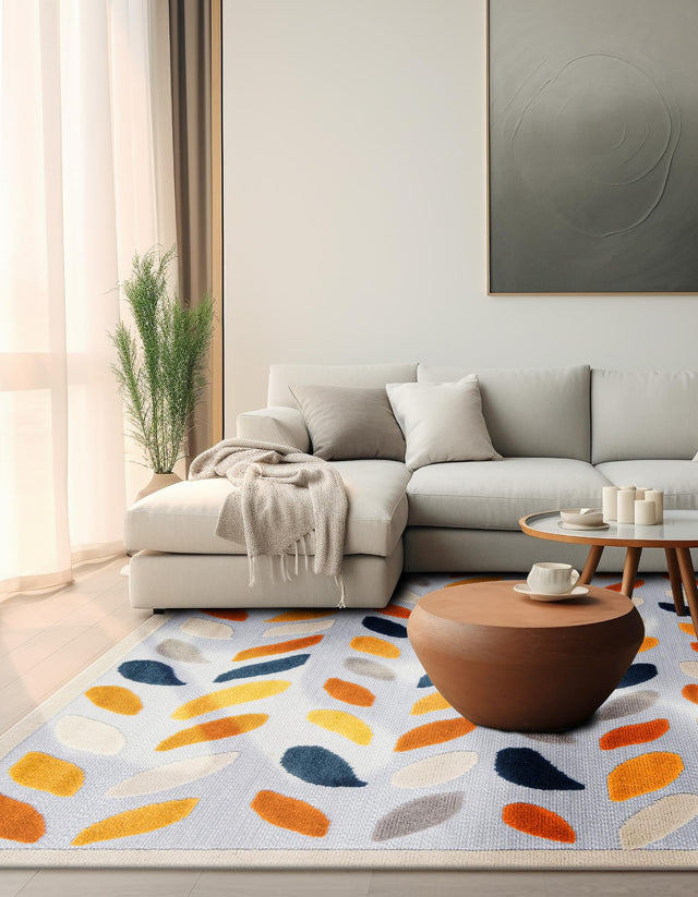 Gray 5' 3 x 5' 3 Aruba Outdoor Square Area Rug Weather Resistant for Patio, Deck, Terrace, Balcony, Porch for Sale at Rug Engine