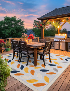 Gray 5' 3 x 5' 3 Aruba Outdoor Square Area Rug Weather Resistant for Patio, Deck, Terrace, Balcony, Porch for Sale at Rug Engine