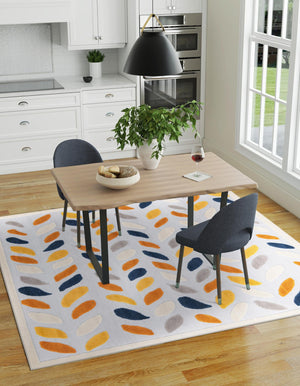 Gray 5' 3 x 5' 3 Aruba Outdoor Square Area Rug Weather Resistant for Patio, Deck, Terrace, Balcony, Porch for Sale at Rug Engine