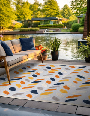 Gray 5' 3 x 5' 3 Aruba Outdoor Square Area Rug Weather Resistant for Patio, Deck, Terrace, Balcony, Porch for Sale at Rug Engine