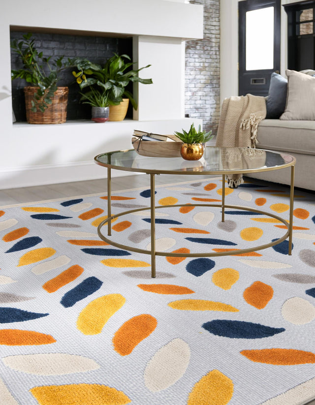 Gray 5' 3 x 5' 3 Aruba Outdoor Square Area Rug Weather Resistant for Patio, Deck, Terrace, Balcony, Porch for Sale at Rug Engine