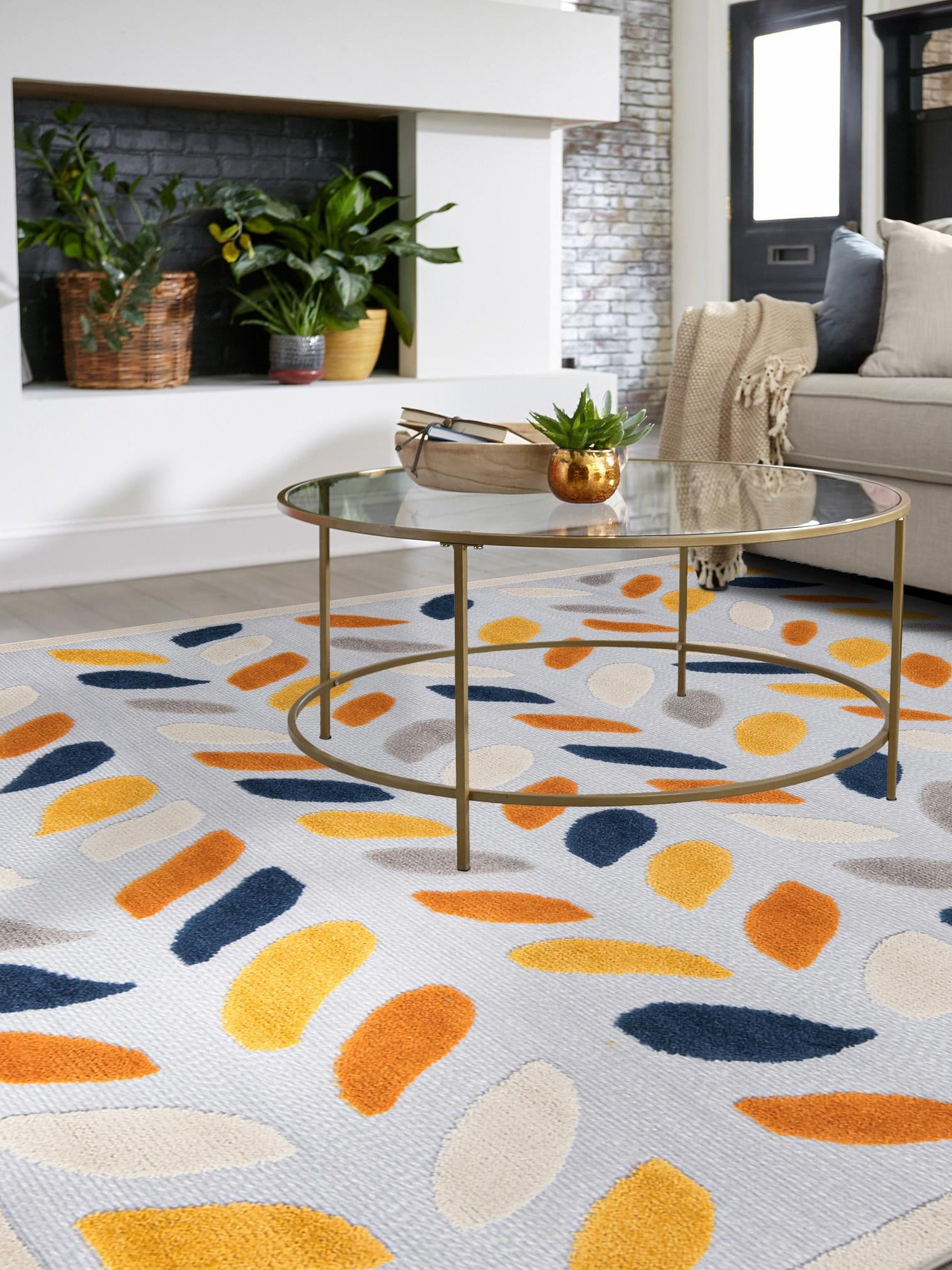 Gray 7' 10 x 7' 10 Aruba Outdoor Square Area Rug Weather Resistant for Patio, Deck, Terrace, Balcony, Porch for Sale at Rug Engine