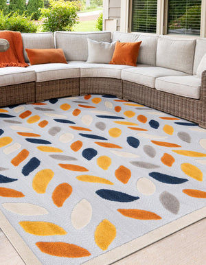 Gray 5' 3 x 5' 3 Aruba Outdoor Square Area Rug Weather Resistant for Patio, Deck, Terrace, Balcony, Porch for Sale at Rug Engine