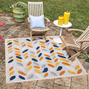 Gray 5' 3 x 5' 3 Aruba Outdoor Square Area Rug Weather Resistant for Patio, Deck, Terrace, Balcony, Porch for Sale at Rug Engine