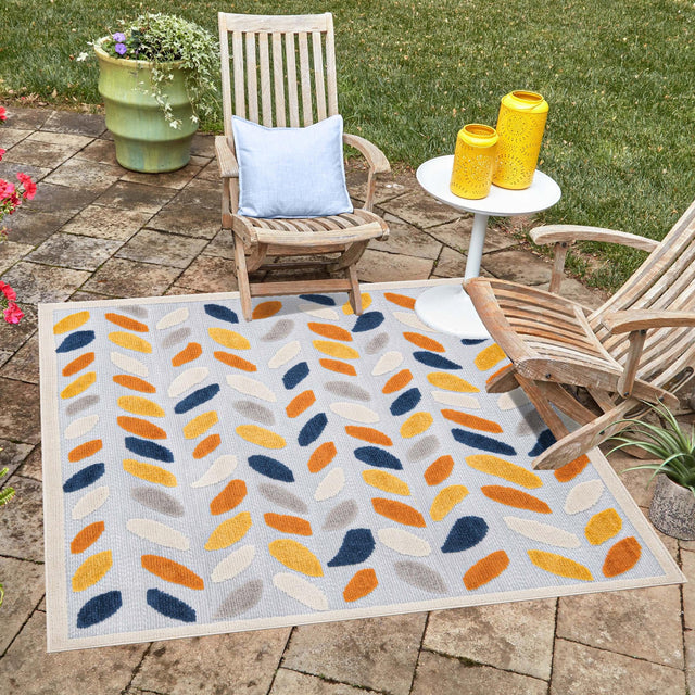 Gray 5' 3 x 5' 3 Aruba Outdoor Square Area Rug Weather Resistant for Patio, Deck, Terrace, Balcony, Porch for Sale at Rug Engine