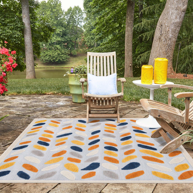 Gray 7' 10 x 7' 10 Aruba Outdoor Square Area Rug Weather Resistant for Patio, Deck, Terrace, Balcony, Porch for Sale at Rug Engine