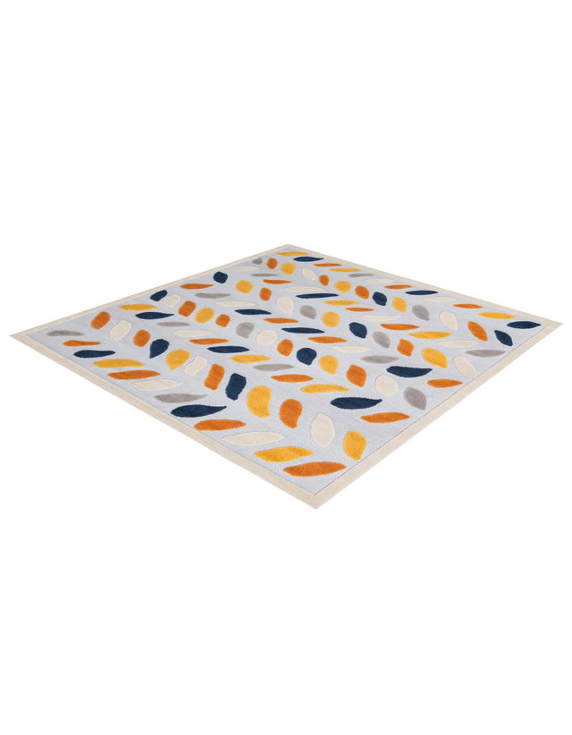 Gray 7' 10 x 7' 10 Aruba Outdoor Square Area Rug Weather Resistant for Patio, Deck, Terrace, Balcony, Porch for Sale at Rug Engine