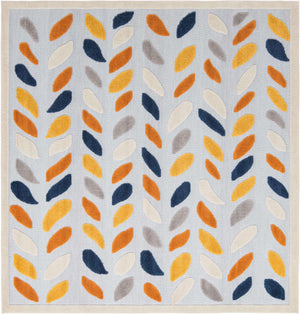 Gray 7' 10 x 7' 10 Aruba Outdoor Square Area Rug Weather Resistant for Patio, Deck, Terrace, Balcony, Porch for Sale at Rug Engine